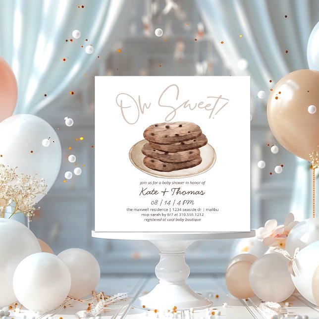 Oh Sweet | Cookie Dessert Baby Shower  Invitation (Creator Uploaded)