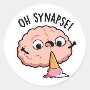 Oh Synapse Funny Brain Pun  Classic Round Sticker