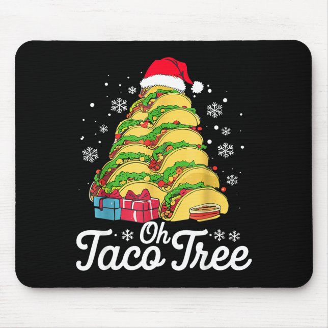 Oh Taco Tree Christmas Cute Xmas Mexican Food Love Mouse Pad (Front)