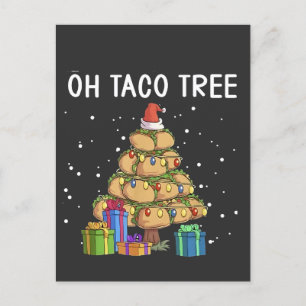 Oh Taco Tree Funny Mexican Food Ugly Christmas Announcement Postcard