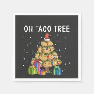 Oh Taco Tree Funny Mexican Food Ugly Christmas Napkin
