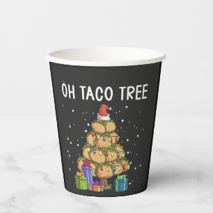 Oh Taco Tree Funny Mexican Food Ugly Christmas  Paper Cups