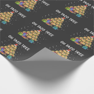 Oh Taco Tree Funny Mexican Food Ugly Christmas Wrapping Paper