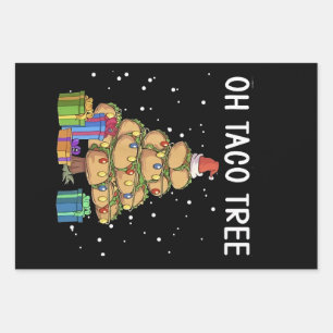 Oh Taco Tree Funny Mexican Food Ugly Christmas  Wrapping Paper Sheet