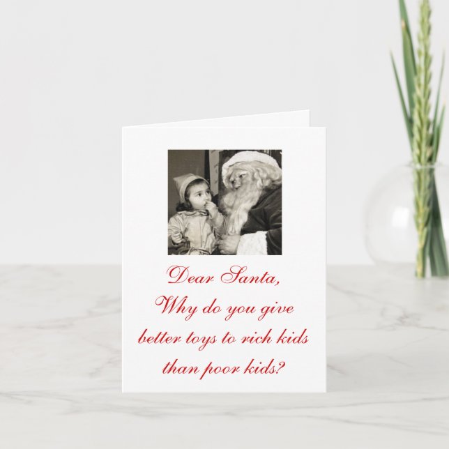 Oh that's just wrong "Dear Santa" Christmas Cards! Holiday Card (Front)