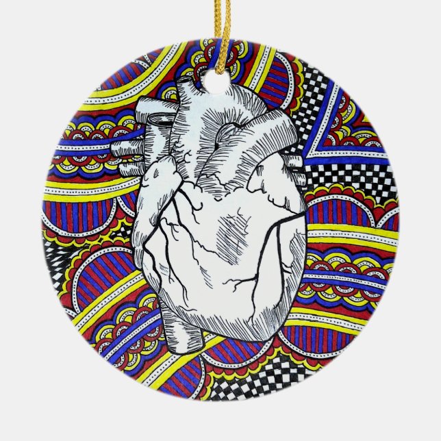 Oh the Heart Ceramic Tree Decoration (Front)