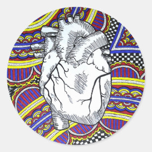 Oh The Heart Classic Round Sticker