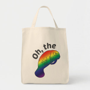 Oh the Hue Manatee Grocery Tote Bag