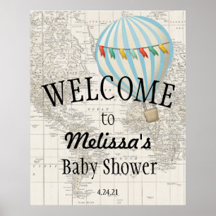 Oh the Places Hell Go Hot Air Balloon Welcome Sign