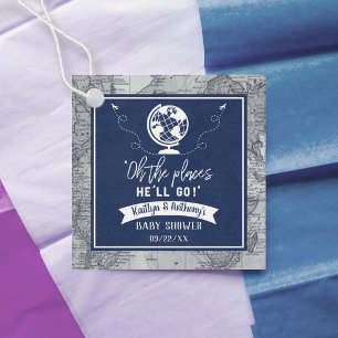 "Oh The Places He'll Go!" Travel Map Baby Shower Favour Tags