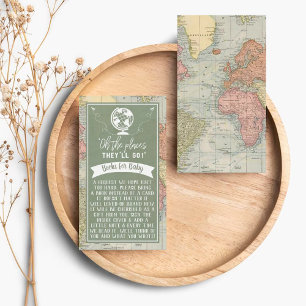 "Oh The Places They'll Go!" Travel Map Baby Shower Enclosure Card