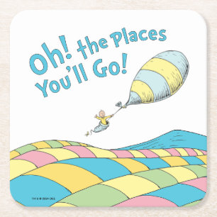Oh! The Places You'll Go! Boy Birthday Square Paper Coaster