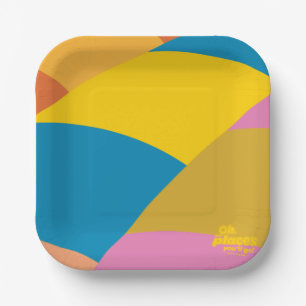 Oh, The Places You'll Go! Colorful Balloon Stripes Paper Plate