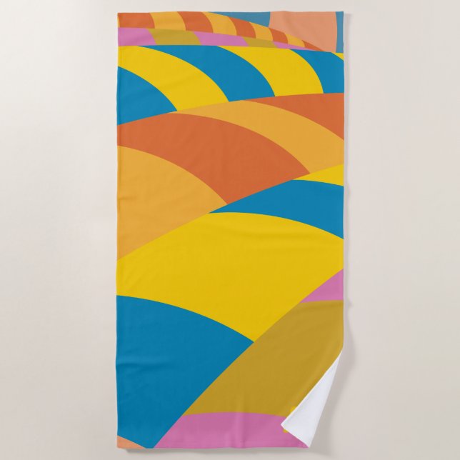 Oh, The Places You'll Go! Colourful Balloon Stripe Beach Towel (Front)