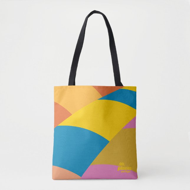 Oh, The Places You'll Go! Colourful Balloon Stripe Tote Bag (Front)
