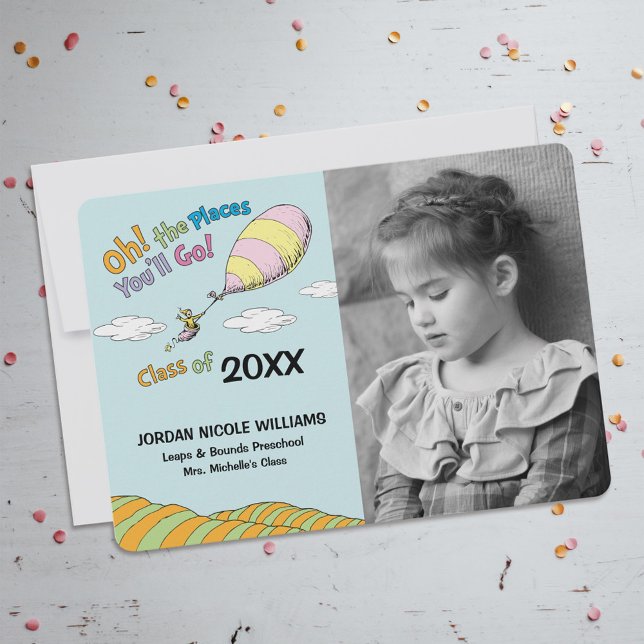 Oh, The Places You'll Go! Graduation Announcement (Invitation on table)