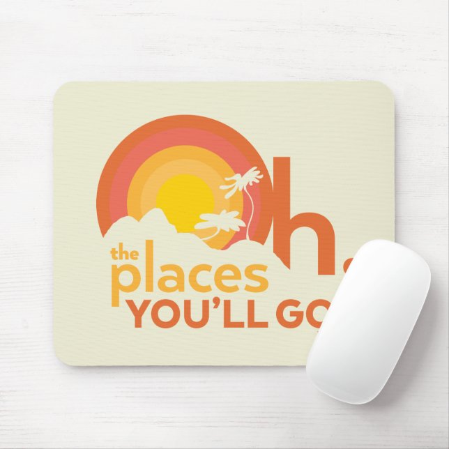 Oh, The Places You'll Go! Landscape Typography Mouse Pad (With Mouse)
