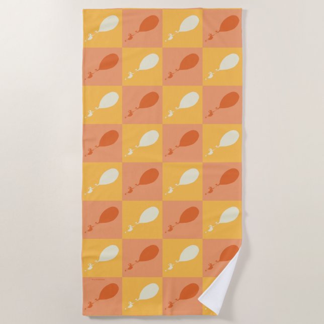 Oh, the Places You'll Go | Orange Block Pattern Beach Towel (Front)