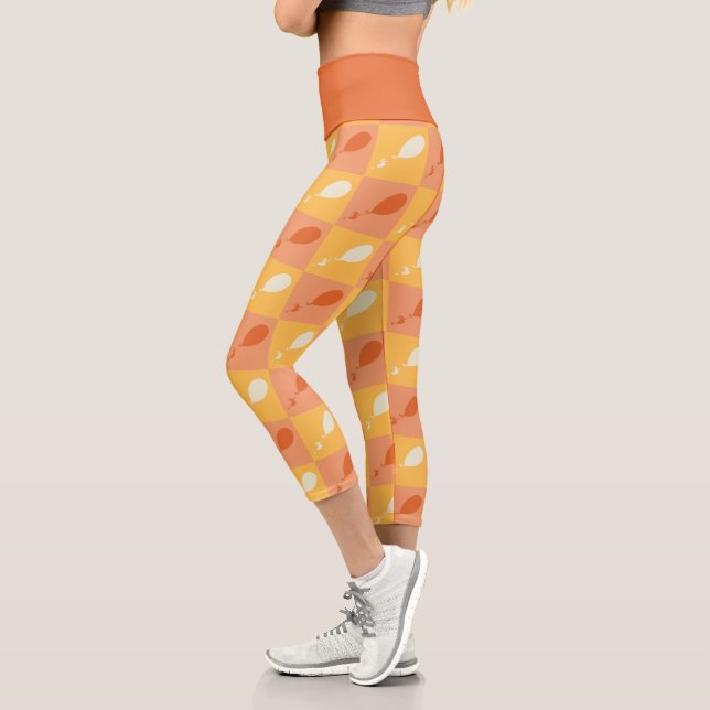 Oh, the Places You'll Go | Orange Block Pattern Capri Leggings (Left)