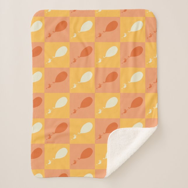 Oh, the Places You'll Go | Orange Block Pattern Sherpa Blanket (Front)