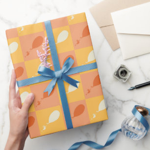 Oh, the Places You'll Go   Orange Block Pattern Wrapping Paper