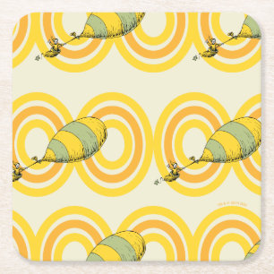 Oh, the Places You'll Go   Orange Pattern Square Paper Coaster