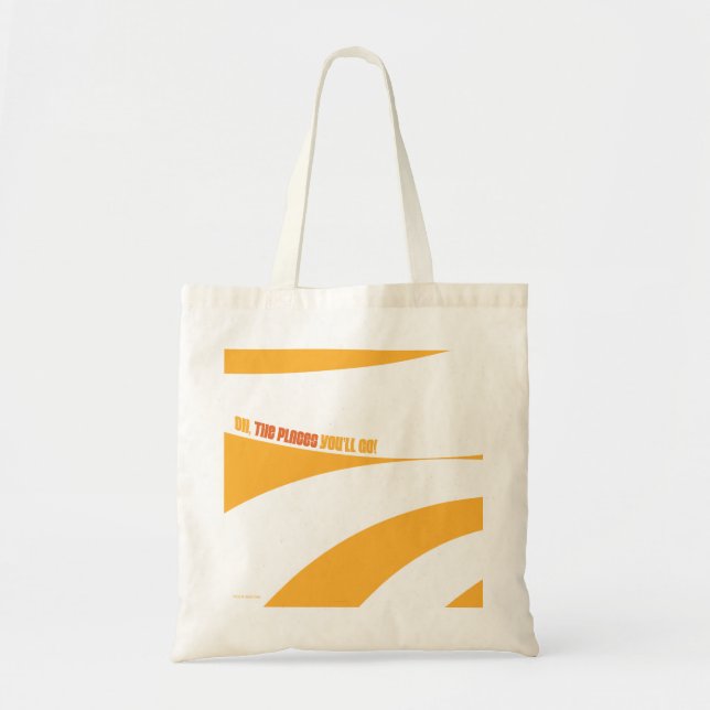 Oh, The Places You'll Go! Orange Swirls Tote Bag (Front)