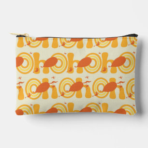 Oh, the Places You'll Go Orange Text Pattern Accessory Pouch