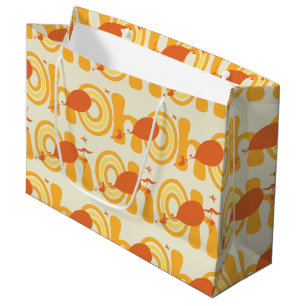 Oh, the Places You'll Go Orange Text Pattern Large Gift Bag