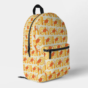 Oh, the Places You'll Go   Orange Text Pattern Printed Backpack