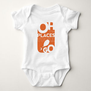 Oh, The Places You'll Go! Orange Typeography Baby Bodysuit