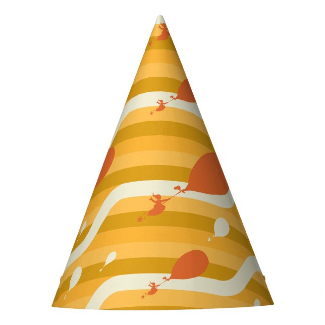 Oh, The Places You'll Go! Retro Balloon Pattern Party Hat (Front)