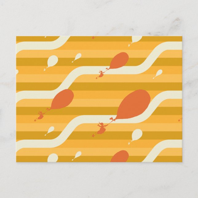 Oh, The Places You'll Go! Retro Balloon Pattern Postcard (Front)