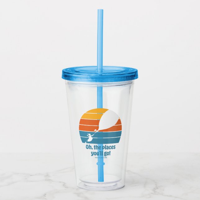 Oh, The Places You'll Go! Retro Sunset Acrylic Tumbler (Front)