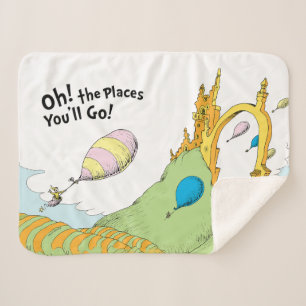 Oh! The Places You'll Go! Sherpa Blanket
