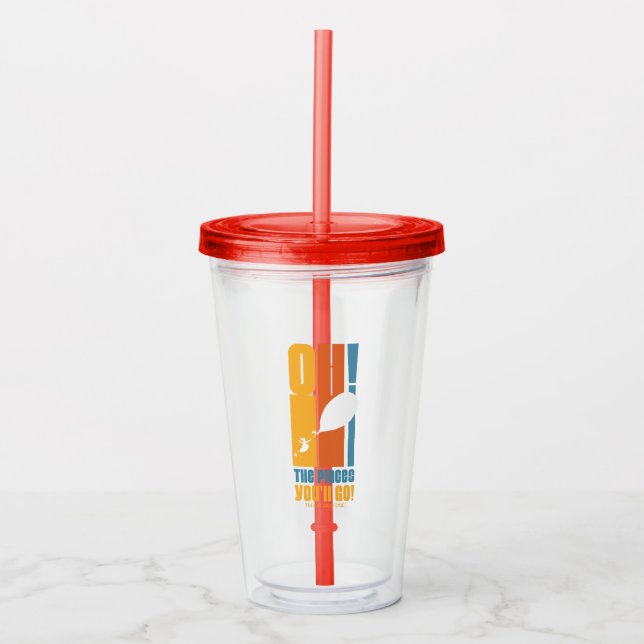 Oh, The Places You'll Go! Tall Retro Typography Acrylic Tumbler (Front)