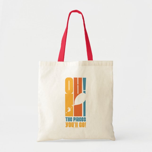 Oh, The Places You'll Go! Tall Retro Typography Tote Bag (Front)