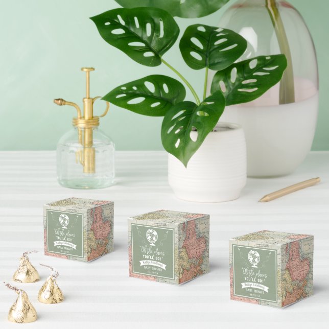 "Oh The Places You'll Go!" Travel Map Baby Shower Favour Box (Multiple)