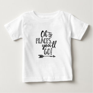 Oh the places you'll go typography kids T-shirt