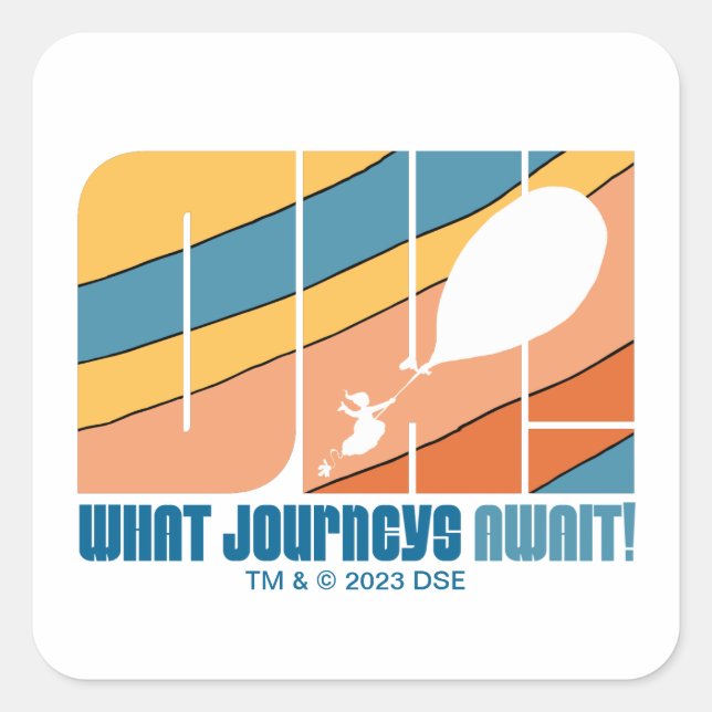 Oh, The Places You'll Go! "What Journeys Await" Square Sticker (Front)
