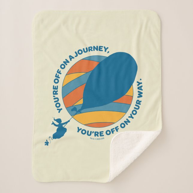 Oh, The Places You'll Go! "You're Off On Your Way" Sherpa Blanket (Front)