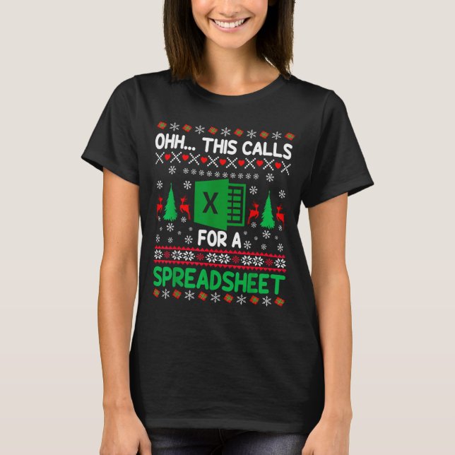 Oh This Calls For A Spreadsheet Christmas Sweater  (Front)