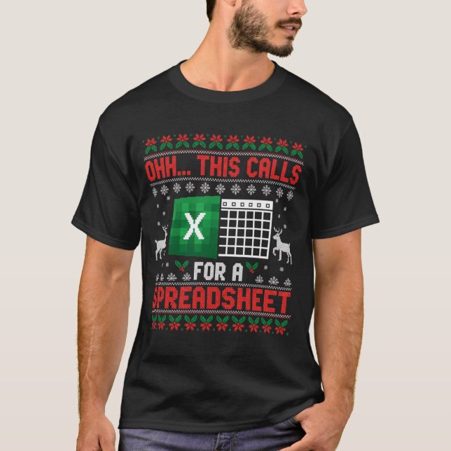 Oh This Calls For A Spreadsheet Christmas Sweater  (Front)