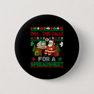 Oh This Calls For A Spreadsheet Christmas Sweater  6 Cm Round Badge