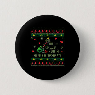Oh This Calls For A Spreadsheet Christmas Sweater  6 Cm Round Badge