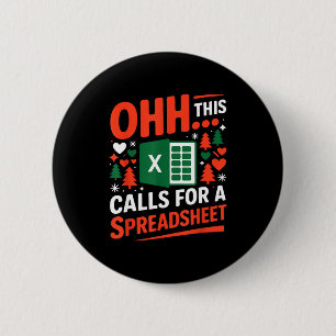 Oh This Calls For A Spreadsheet Christmas Sweater  6 Cm Round Badge