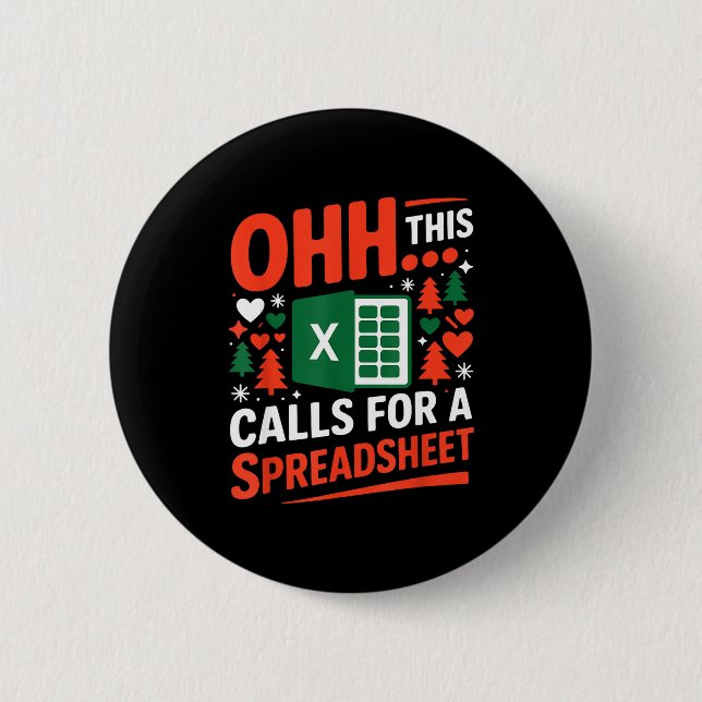 Oh This Calls For A Spreadsheet Christmas Sweater  6 Cm Round Badge (Front)