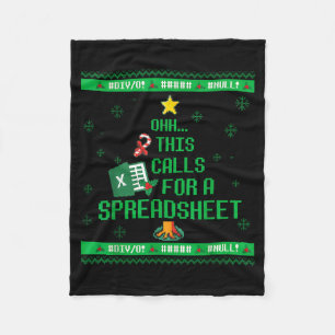 Oh This Calls For A Spreadsheet Christmas Sweater  Fleece Blanket