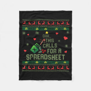Oh This Calls For A Spreadsheet Christmas Sweater  Fleece Blanket