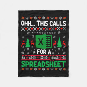 Oh This Calls For A Spreadsheet Christmas Sweater  Fleece Blanket